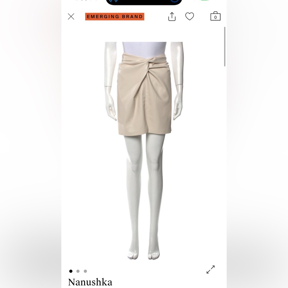 Nanushka Pleather Cream Skirt